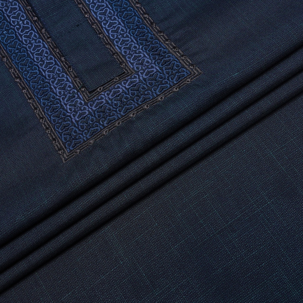 Doby Cotton Embroidery Blue