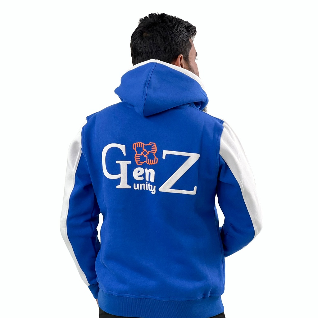 Pullover Hoodie Blue & White – GenZ unity