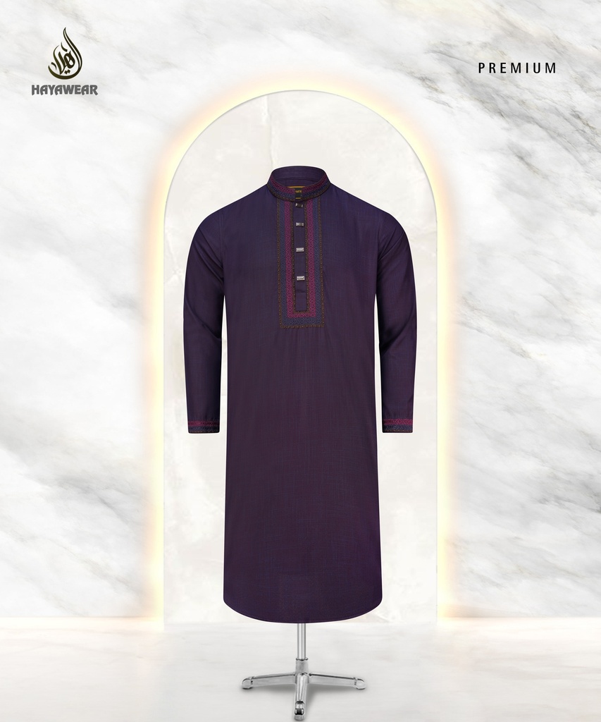 Doby Cotton Embroidery Deep Purple