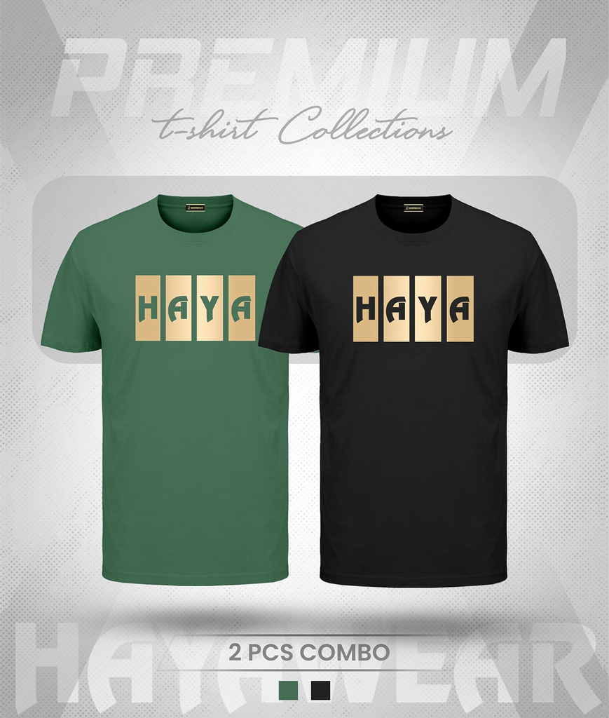 TS001 Green & Black 2pcs Combo TShirt