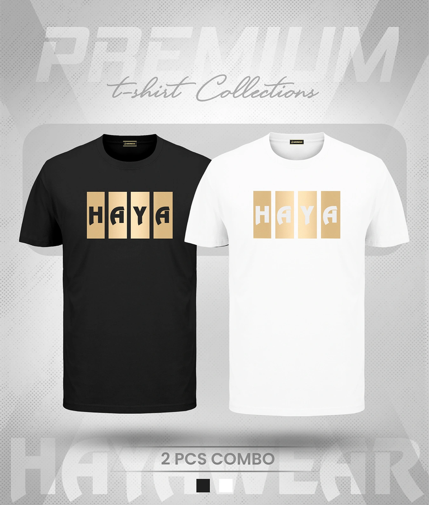 TS001 White & Black 2pcs Combo TShirt