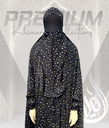 KMR004 Black print Khimar