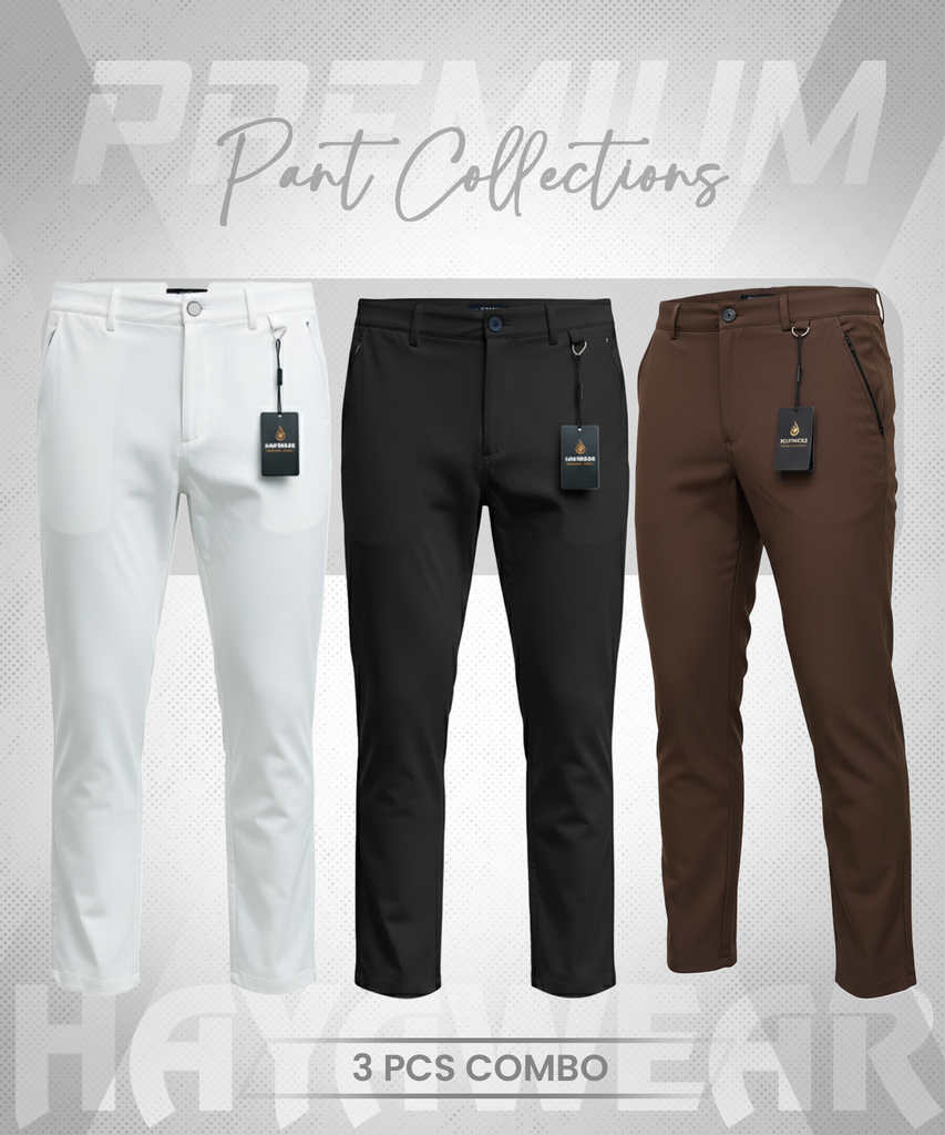 PN001 3in1 White & Black & Chocolate 3pcs Combo Pant (৩ পিছ)