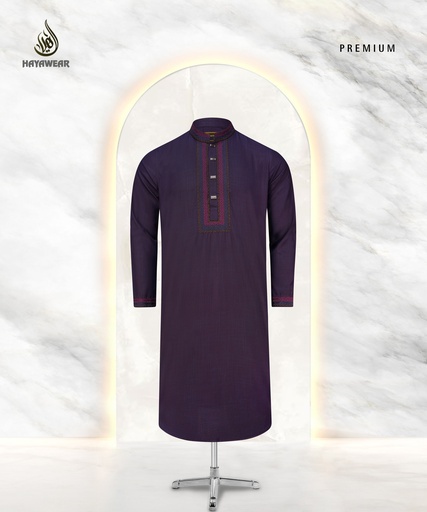 Doby Cotton Embroidery Deep Purple