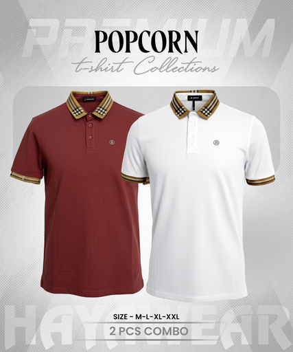 PL004 Red & White 2pcs Popcorn Combo