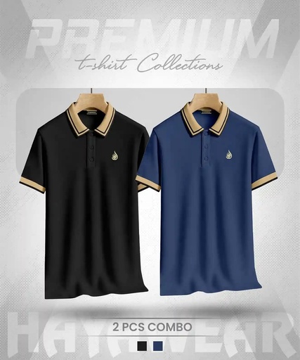 PL001 Black & Blue 2pcs Polo Combo