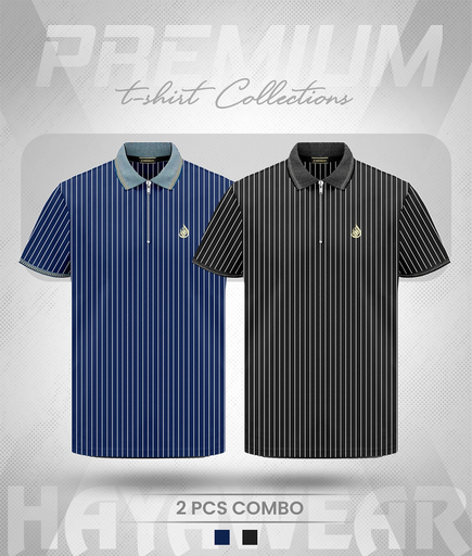 PL002 Blue & Black 2pcs Spandex Combo