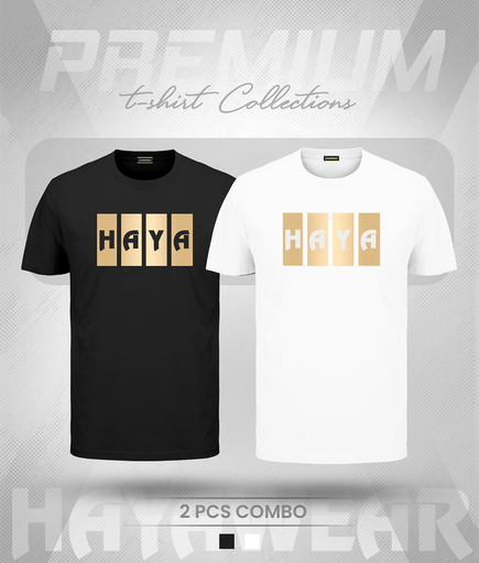 TS001 White & Black 2pcs Combo TShirt